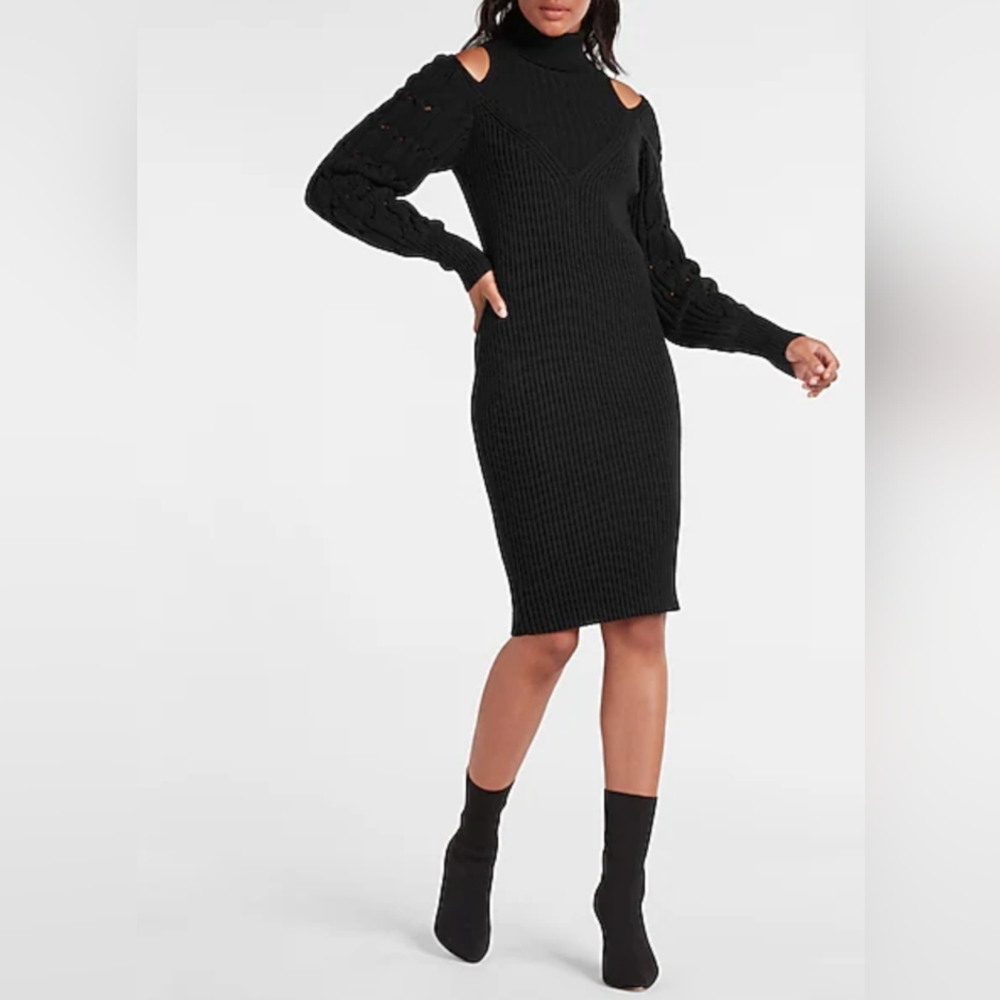 ❌Sold On eBay❌NWT Express Shoulder Cutout Sweater Dress XL
